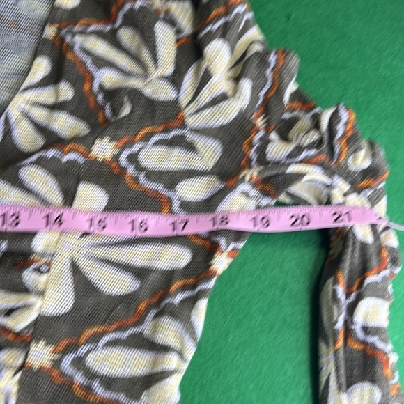 FREE PEOPLE THROUGH THE MEADOW RUCHED MESH WOMENS LONG SLEEVE TOP SZ M - Picture 12 of 16